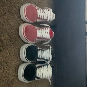 Vans Black and Vans red and white